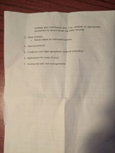 Agenda for the Glamorgan Pub Planning Appeal 14th January 2025> Set outs the planning issues that were discussed during the day, starting with character